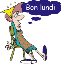 Gif animé Bon lundi fatiguée